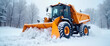 © Vitar - Snow removal machine clearing snow in winter landscape with foggy background