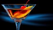 © Business Image - Elegant cocktail with orange twist and cherry garnish for culinary art and gourmet events