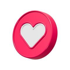 Poster - 3d heart icon symbol isolated 