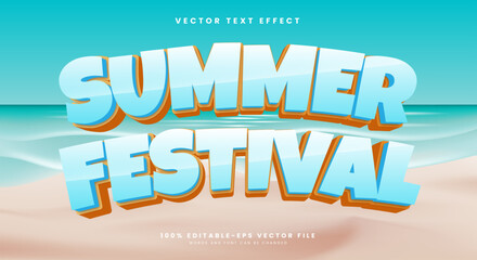 Leinwandbilder - Summer festival 3d editable text effect template Suitable for summer beach style