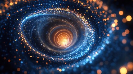 Poster - Abstract swirling vortex of light and particles.