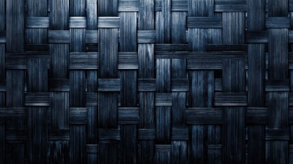 Poster - A close-up of a dark woven texture, showcasing intricate patterns and depth.
