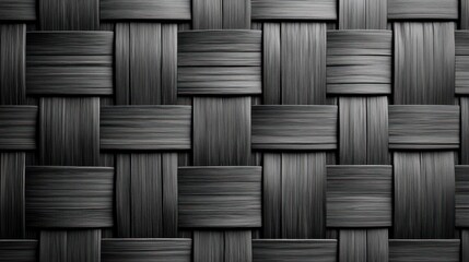 Poster - A close-up of a woven texture in black, showcasing intricate patterns and shading.