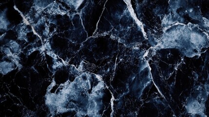 Poster - A close-up of dark marble with intricate white veining, showcasing natural stone texture.