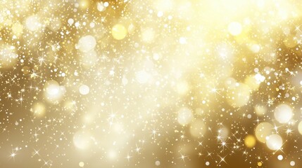 Poster - shimmering golden background with bright bokeh and sparkling lights