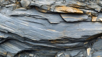 Poster - A close-up of layered rock formations showcasing geological textures and colors.