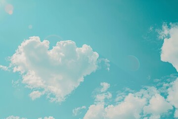 Wall Mural - soft smooth white clouds with pastel color of sky.for abstract background