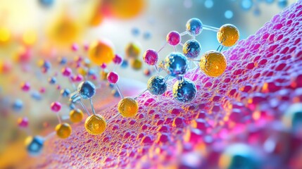 Poster - A colorful molecular structure illustrating scientific concepts in chemistry and materials science.