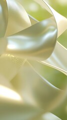 Poster - Abstract Beige Curves and Subtle Green Background