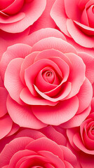 Poster - Beautiful arrangement of vibrant pink roses showcasing intricate petals and soft textures in a close-up view