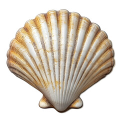 Poster - Close-up of a seashell isolated on transparent background, showcasing intricate details and textures, perfect for marine life or coastal themes
