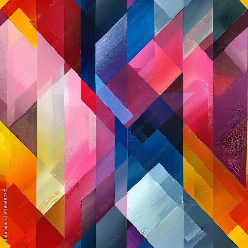 Vivid colors and geometric shapes unite in a dynamic abstract ...