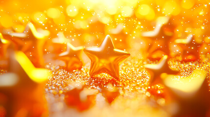 Poster - Shimmering golden stars illuminating a festive celebration atmosphere filled with sparkle and joy