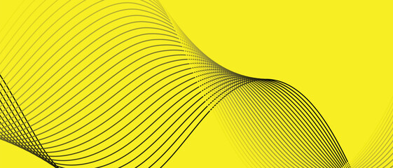 Aufkleber - abstract black white blend line design on yellow for background.
