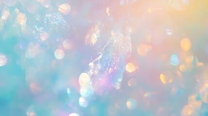 Poster - A dreamy, iridescent background with soft bokeh lights in pastel colors.