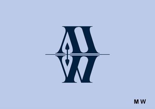 stylish, unique logo creatively combining the letters M and W for a distinctive design