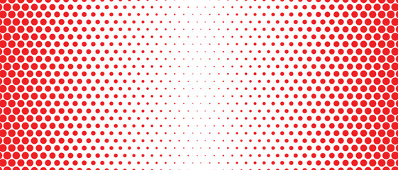 Poster - abstract red big to small dot pattern.
