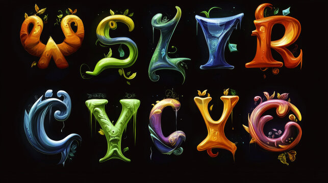 Set of alphabet symbols and elements of A letter- also as emblem, such a logo. Jpeg version also available in gallery