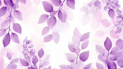 Fototapete - Soft purple leaves overlay a light background, forming a soothing pattern that evokes tranquility and a touch of elegance, perfect for decor