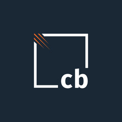 Poster - initial monogram logo with square style design.
