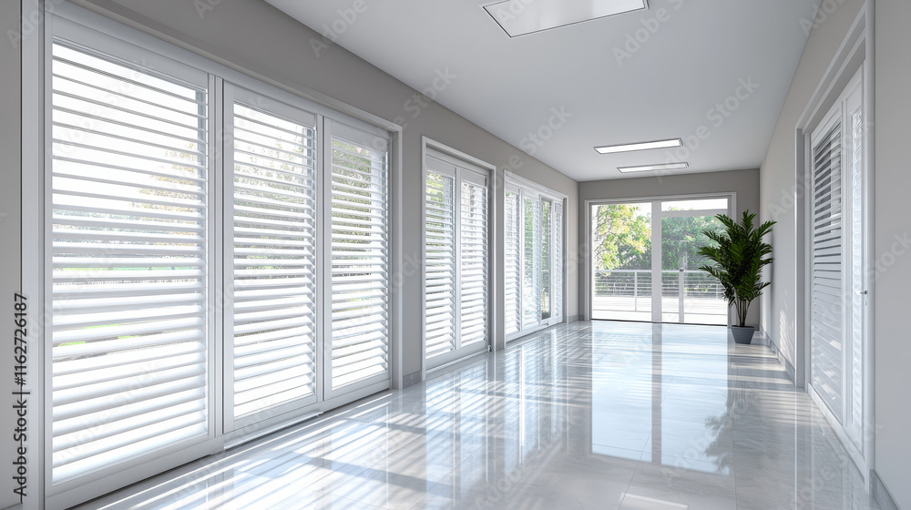 Plastic window and door with roller shutter isolated vector mockup ...