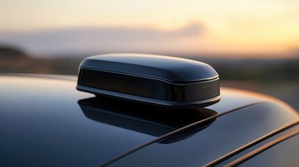 Poster - Car roof-mounted antenna with a sleek design placed on a neutral background