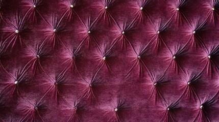 Poster - A luxurious tufted velvet fabric in deep burgundy with decorative buttons.