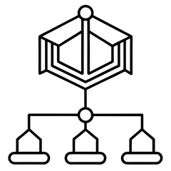 Fototapete - Abstract Knowledge Network Vector Graphics