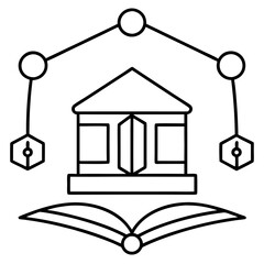 Fototapete - Abstract Knowledge Network Vector Graphics