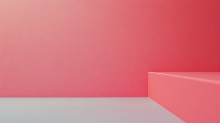 Poster - A minimalist scene with a pink wall and corner, creating a modern aesthetic.
