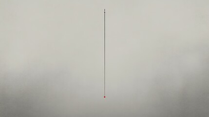 Poster - A minimalistic image featuring a thin vertical line with a small red dot at the bottom.