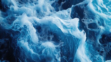 Poster - Abstract wave design in blue tones, ideal for technology or water-inspired themes