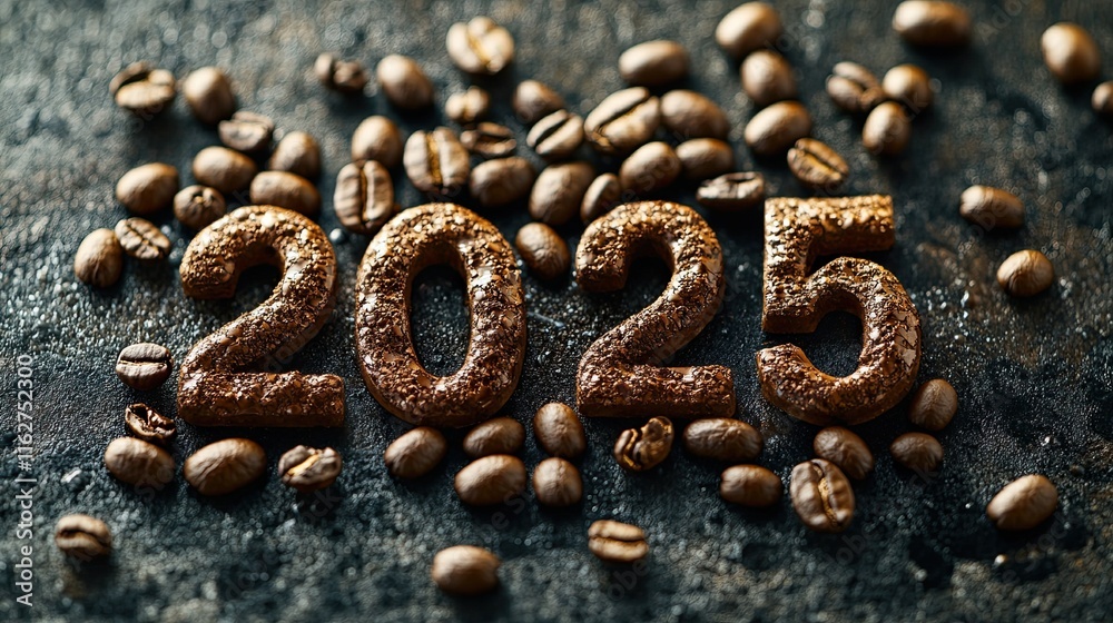 Foto De Stock Celebrating New Year 2025 With Coffee Beans Arranged As 1000 F 1162752300 C2u9VKXy54mCEycKDJkWRd7os6LvbR0i