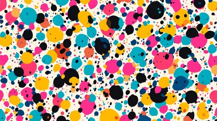 Wall Mural - vibrant pop art style abstract background featuring colorful spotty patterns with dynamic memphis te