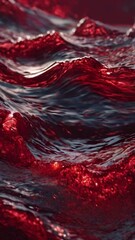 Wall Mural - Flowing red glitter waves with a subtle gradient effect transitioning to deep burgundy, accented by tiny golden flecks, 4k High-Quality Business Wallpaper Background Animation Video