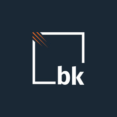 Poster - initial monogram logo with square style design.
