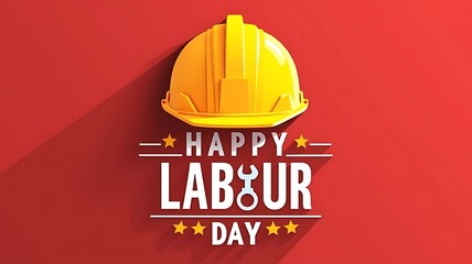 construction helmet on a red background