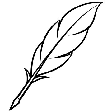 Elegant Writing Quill Line Art Design