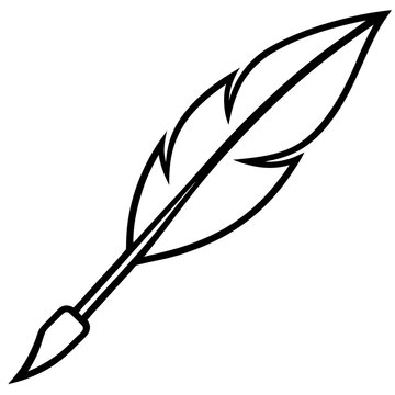 Elegant Writing Quill Line Art Design