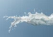 © Deris Firmansyah - white milk or yogurt splash in wave shape isolated on blue background, 3d rendering Include clipping path.
