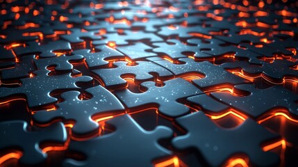 Aufkleber - Beams of light converge create luminous puzzle pieces on white backdrop symbolizing clarity and enlightened success in modern dynamic design.