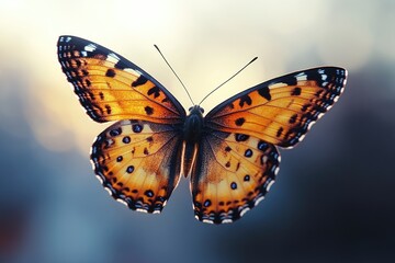Poster - Close-up shot of a butterfly perched on a soft, blurry surface