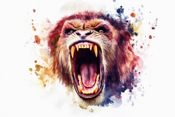 Aufkleber - Close-up view of a monkey's open mouth, ideal for use in illustrations or designs related to primates, animals, or wildlife