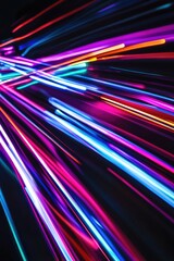 Poster - Close-up of vibrant light trails