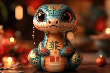 Poster - A small toy turtle sitting on top of a wooden table, great for use in illustrations or educational content