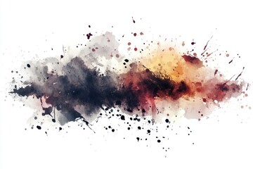 Poster - Watercolor illustration of flames and smoke