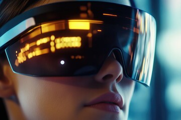Poster - A close-up shot of a person wearing glasses