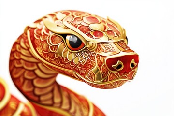 Poster - A detailed view of a serpent's head, often associated with ancient mythologies and symbolic meanings
