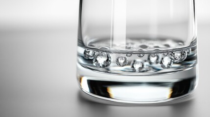 Poster - A glass filled with water sits on a table