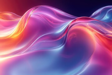 Poster - Abstract artwork featuring wavy patterns and bright colors